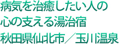 病気を治療したい人の心の支える湯治宿　秋田県仙北市/玉川温泉