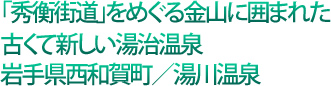 「秀衡街道」をめぐる金山に囲まれた古くて新しい湯治温泉岩手県西和賀町/湯川温泉